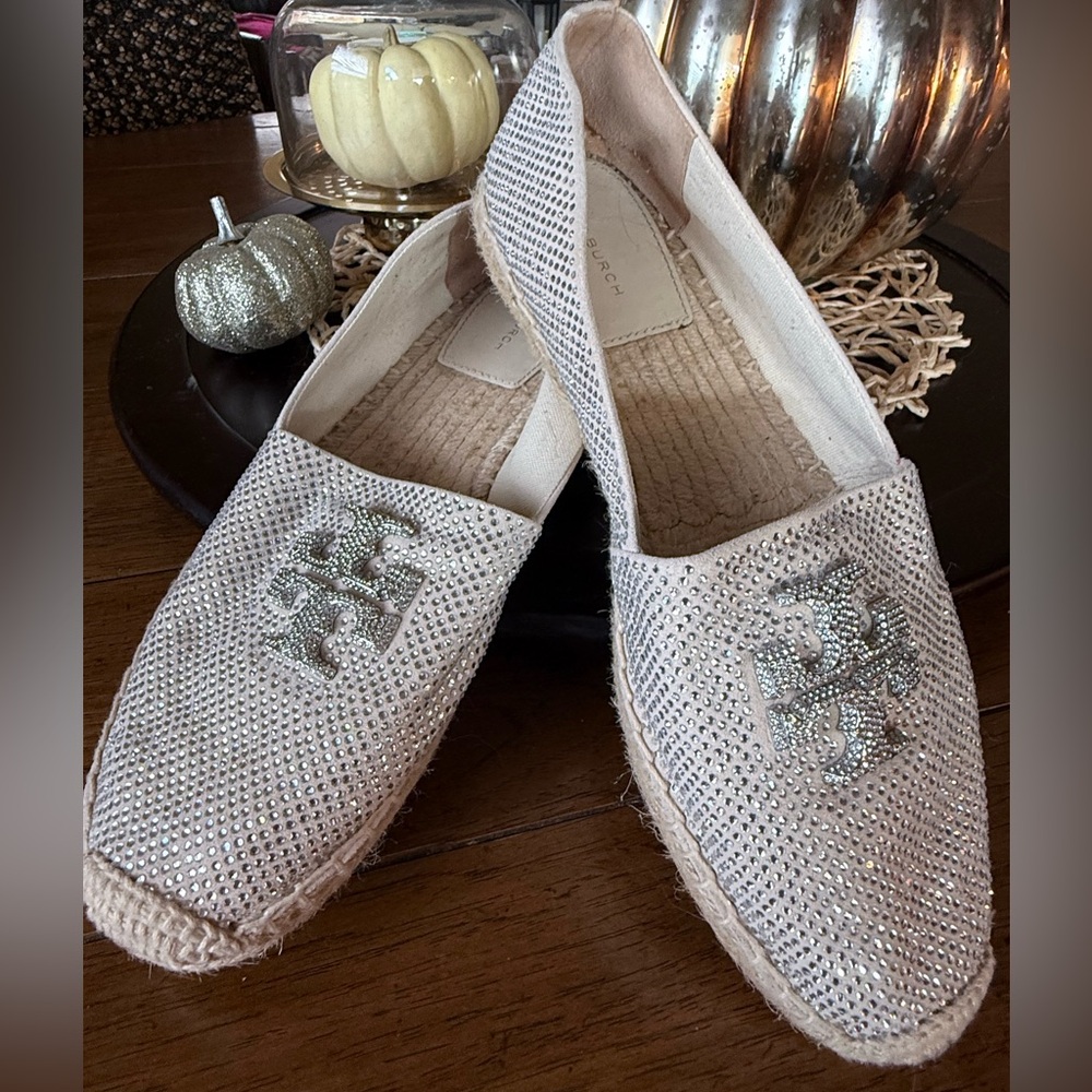 New Tory Burch Everly Espadrille Crystal Embellished in New Cream Sz 8.5. - Picture 14 of 14